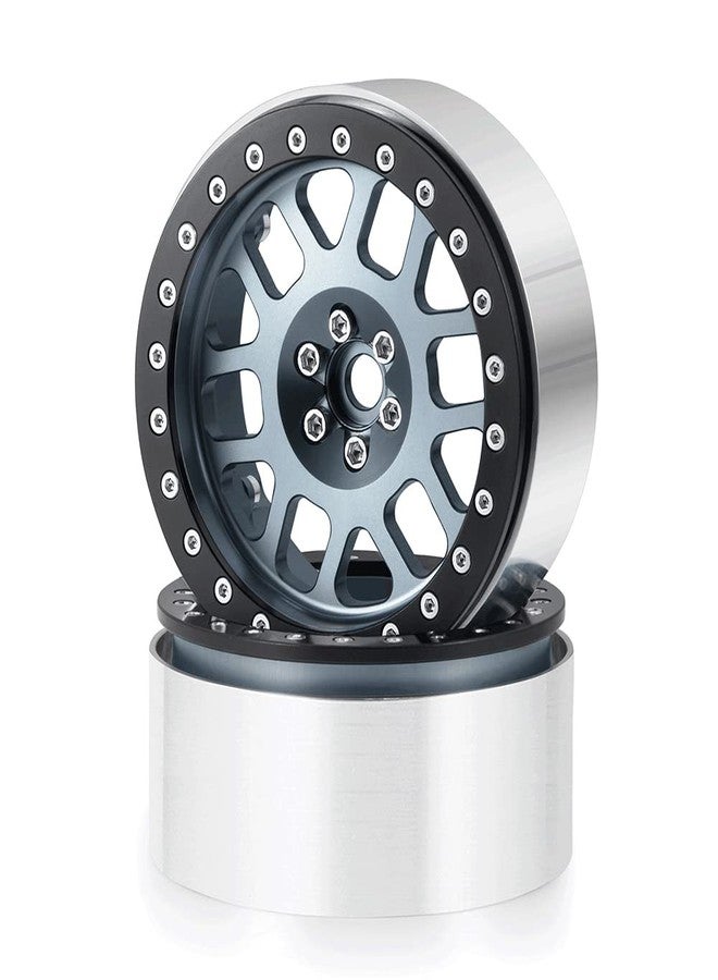 WEFEINO 4PCS 2.6 Beadlock Wheels Rims Hubs for 1/10 Axial RBX10 AXI03005 Wraith 90048 90053 Axial AXI03000 AXI3004 Buggy 2.6 Mud Terrain Tires (Titanium Grey) - Image 5